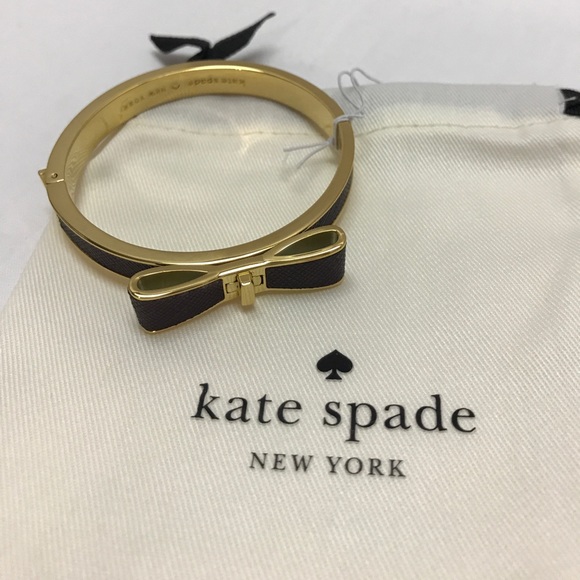 Kate Spade Mahogany Hinged Leather Bangle - Picture 2 of 8