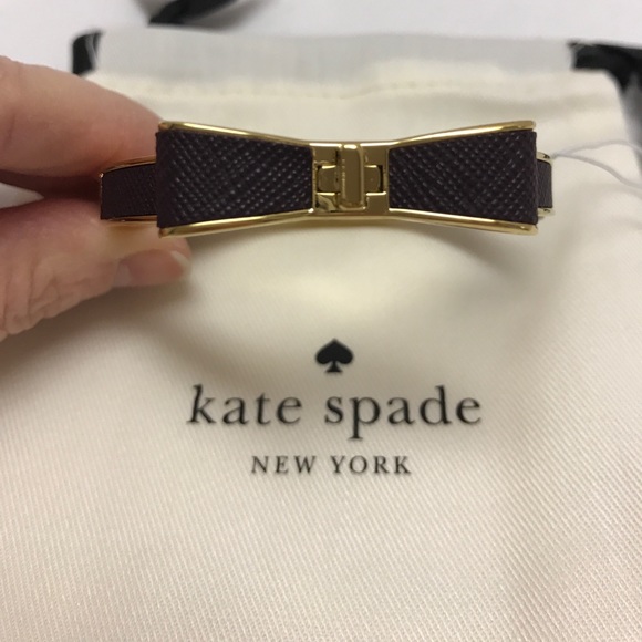 Kate Spade Mahogany Hinged Leather Bangle - Picture 4 of 8