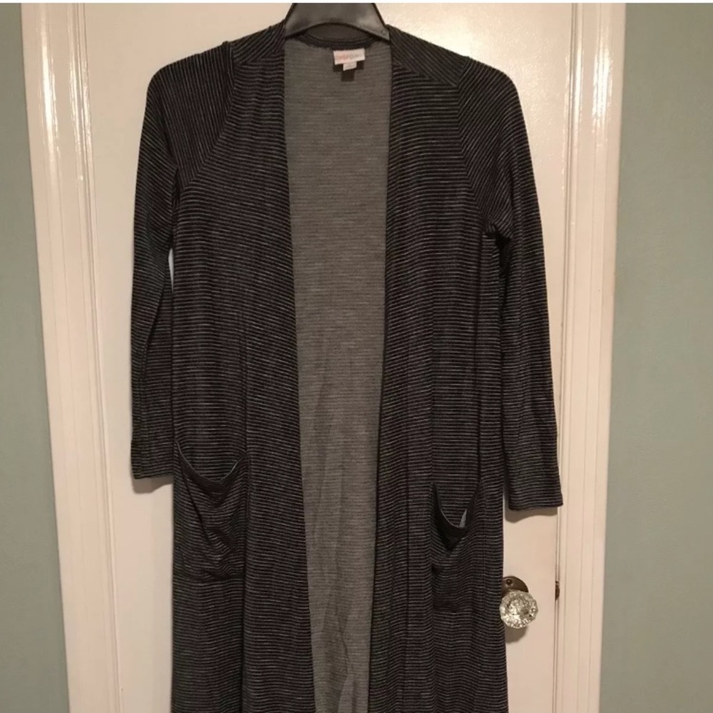 Lularoe sarah Black with white micro stripe