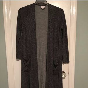 Lularoe sarah Black with white micro stripe