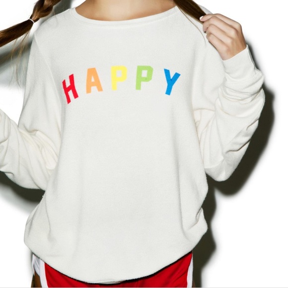 SOLD Wildfox HAPPY Baggy Beach Jumper Sweatshirt - Picture 8 of 8