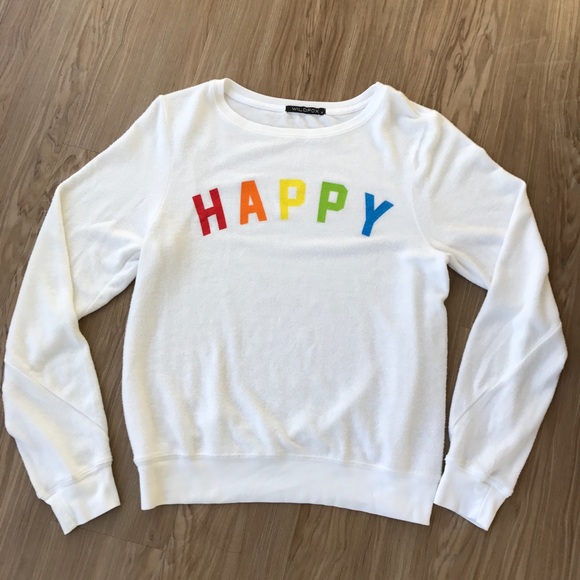 Wildfox Tops - SOLD Wildfox HAPPY Baggy Beach Jumper Sweatshirt
