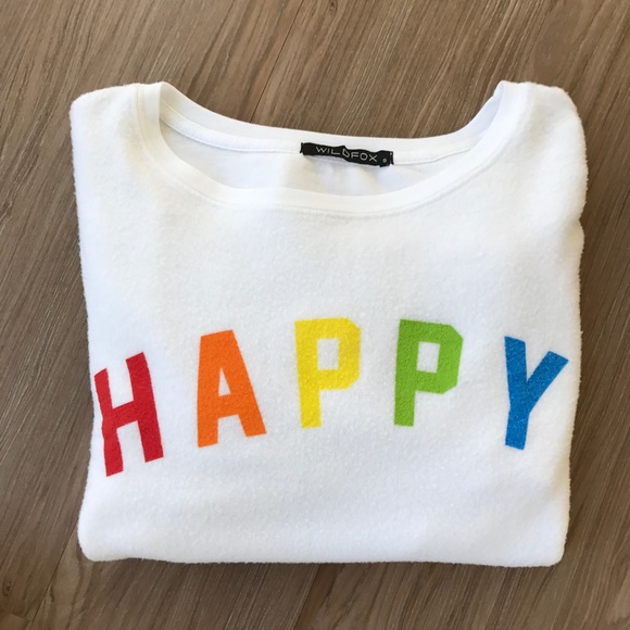 SOLD Wildfox HAPPY Baggy Beach Jumper Sweatshirt - Picture 7 of 8