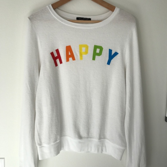 SOLD Wildfox HAPPY Baggy Beach Jumper Sweatshirt - Picture 5 of 8