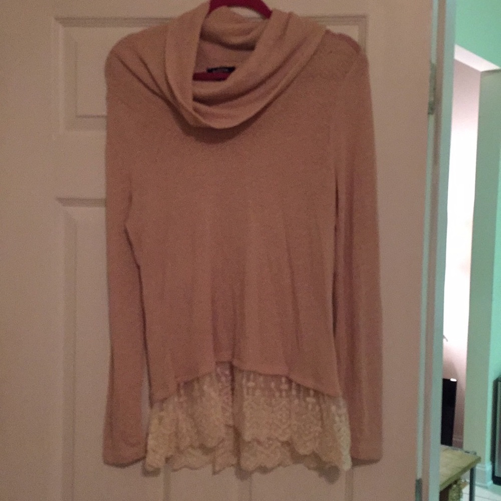 Sweater, lace, cowl neck