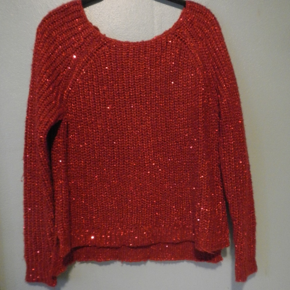 Sparkly red sweater by Jennifer Lopez