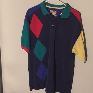 XL Cotton Traders Multi Colored Collared Shirt