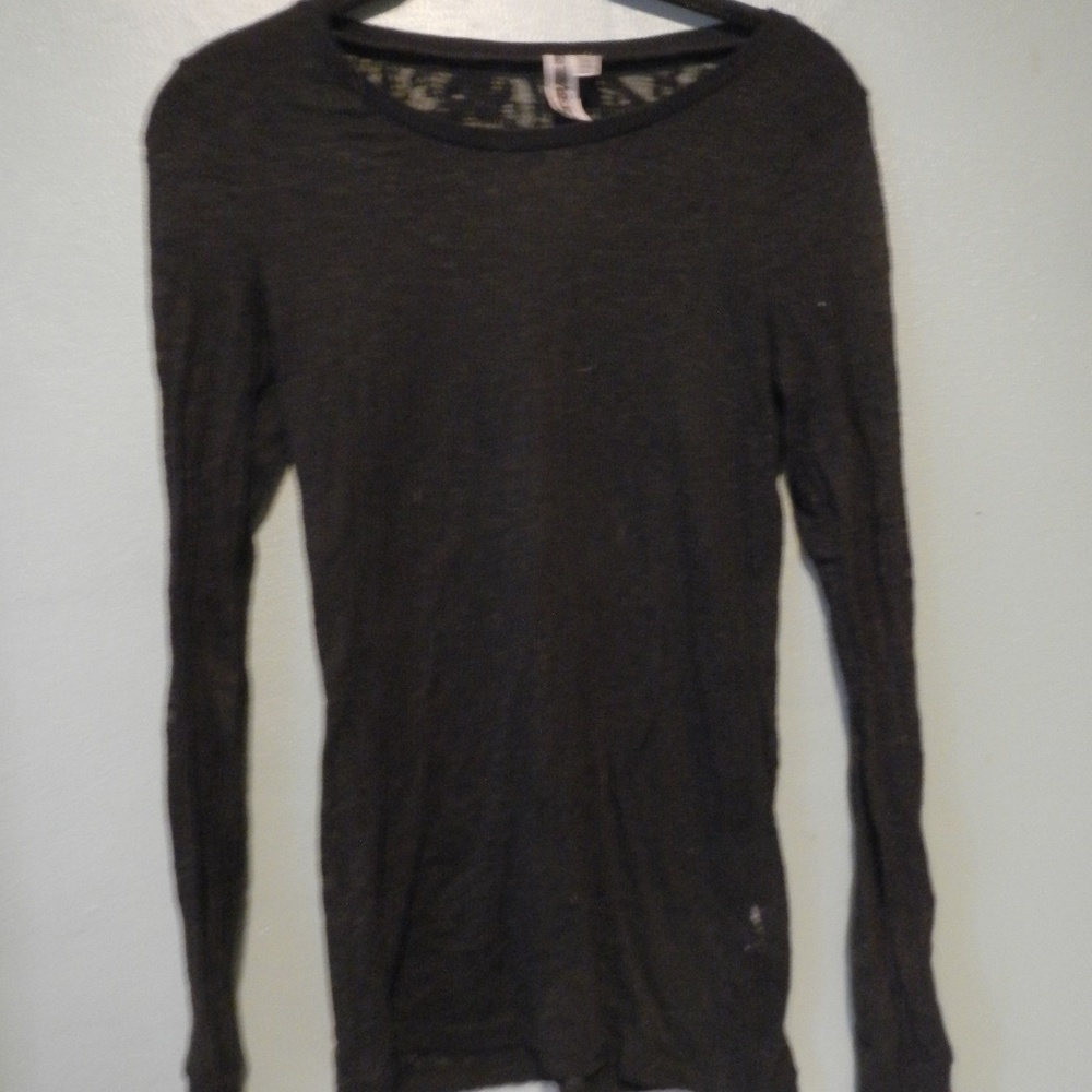 Beautiful black burnout long sleeve tshirt by BKE
