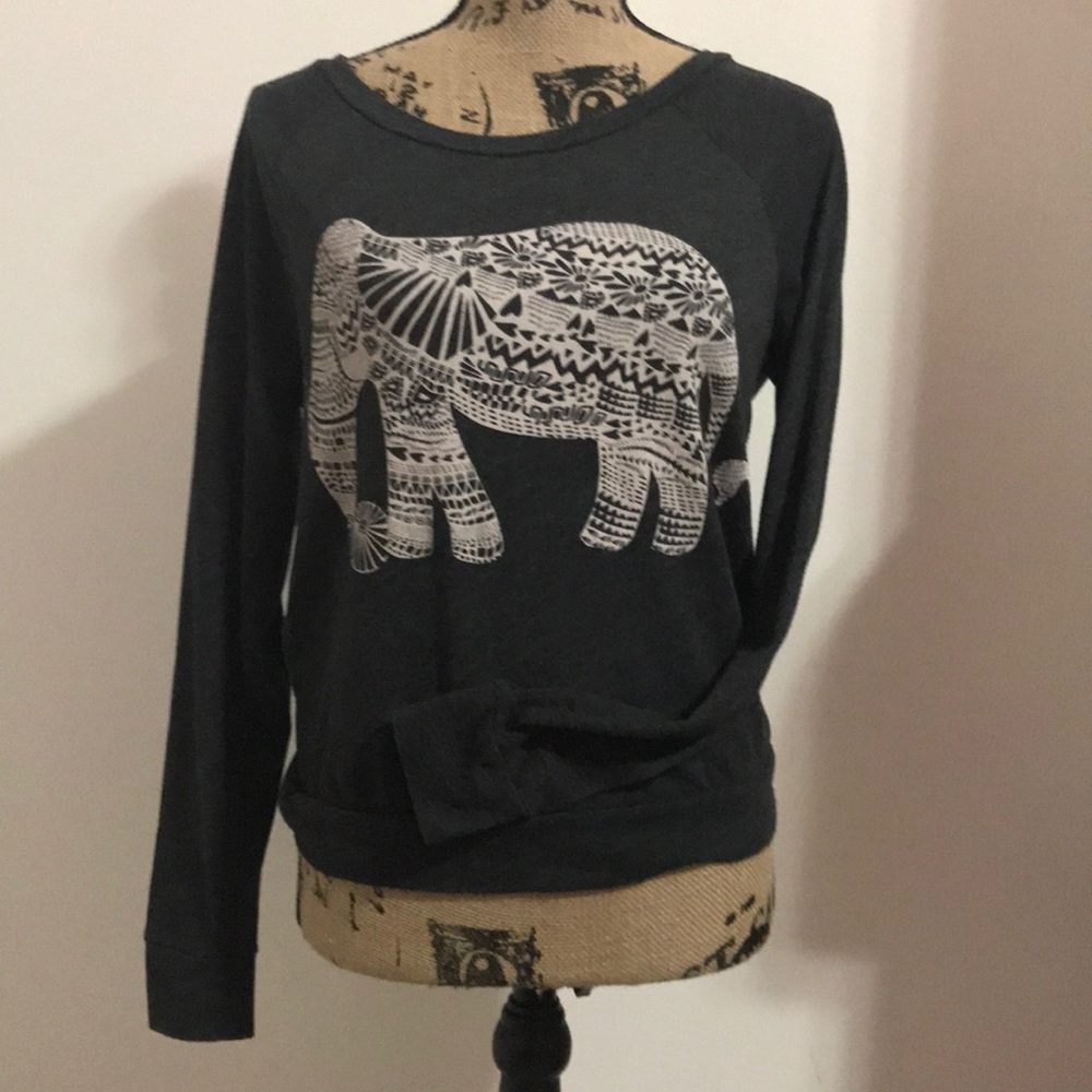 Heathered Grey White Elephant top