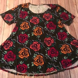 LulaRpe Perfect T XL green roses polka dots