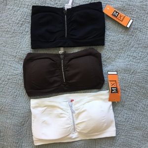 3 tube top stretchy bras on size