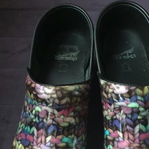 Dansko multicolored leather clogs, sz 40, worn 1x