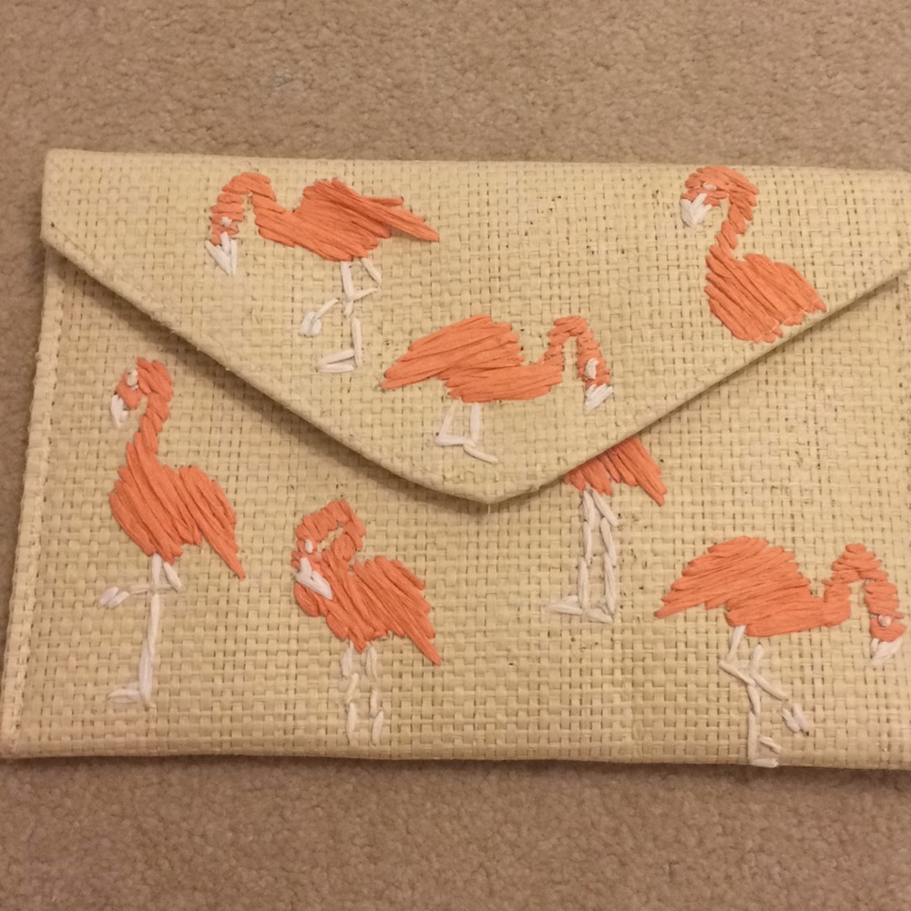 MANGO flamingo clutch