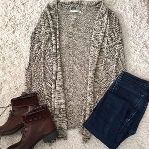 Cream & Black Sleeveless Cardigan/Crotchet vest