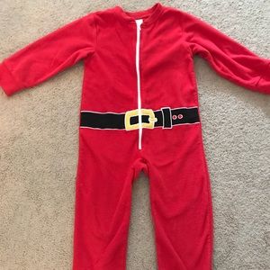 Kids fleece Santa pajamas.