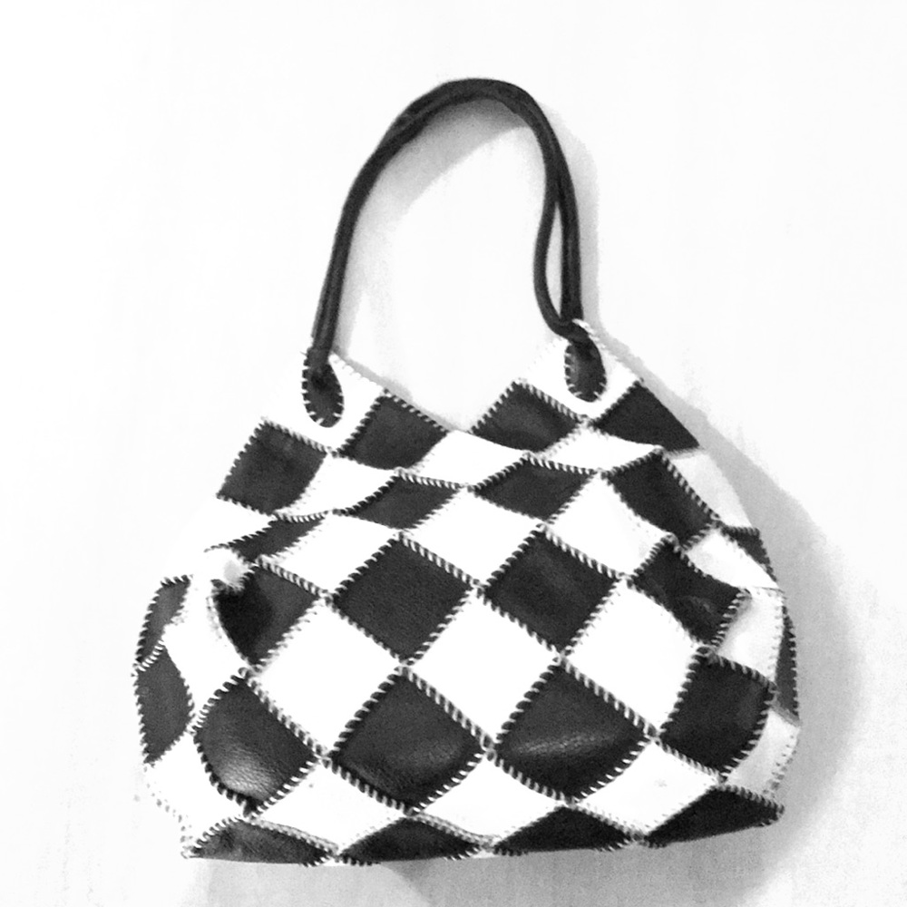 Black & white Leather handbag