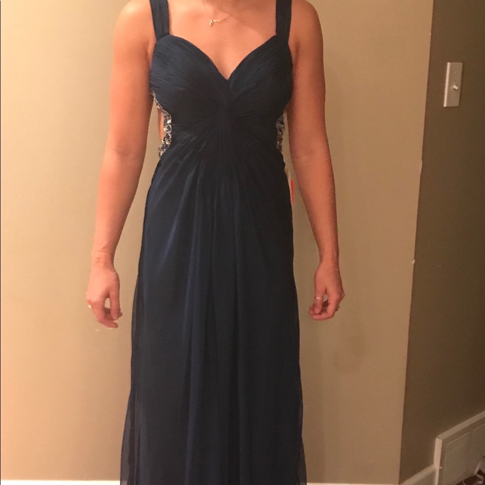 Blue sparkle prom dress