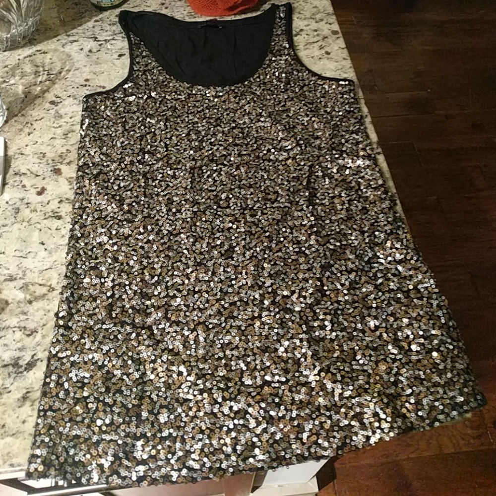 Express sequin tank size small
