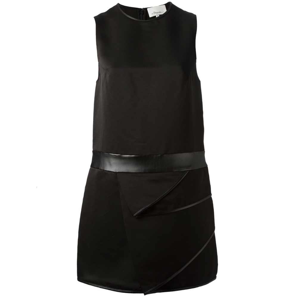 NWT 3.1 Phillip Lim cascade drape dress black - Picture 7 of 8