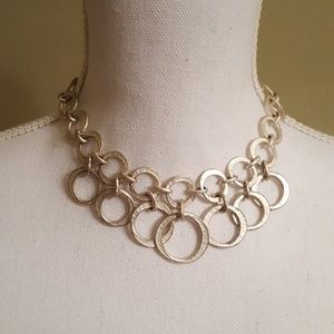Bebe vintage raw metal "O" necklace