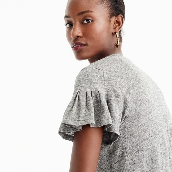 J. CREW LINEN FLUTTER SLEEVE - Picture 3 of 5