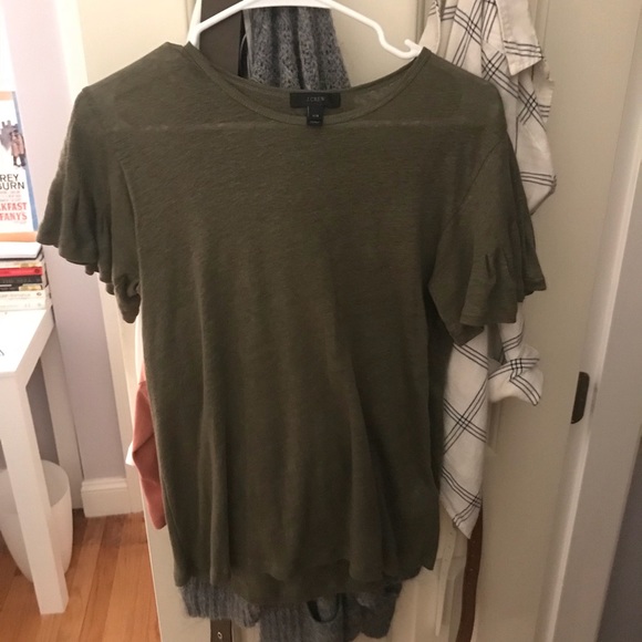 J. CREW LINEN FLUTTER SLEEVE - Picture 4 of 5