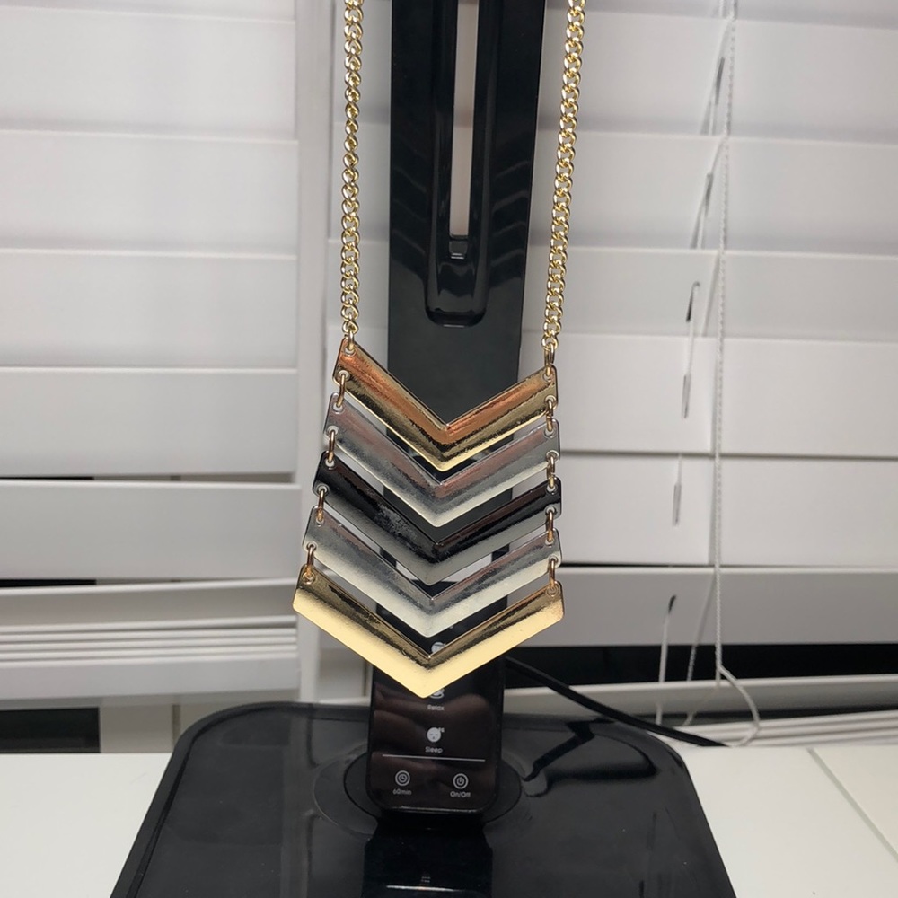 Long gold and sliver necklace
