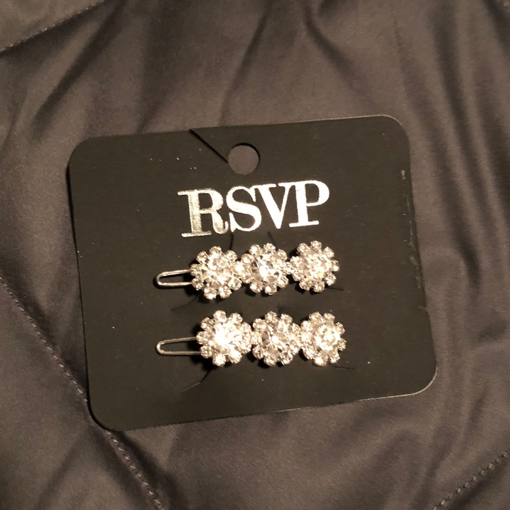 NWT.  Rhinestone barrette pair. 1.5” length.