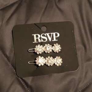 NWT.  Rhinestone barrette pair. 1.5” length.