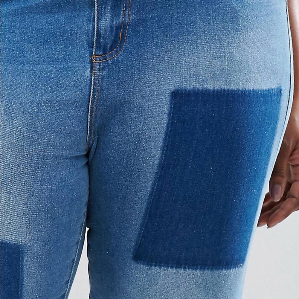 Patched Denim Jeans