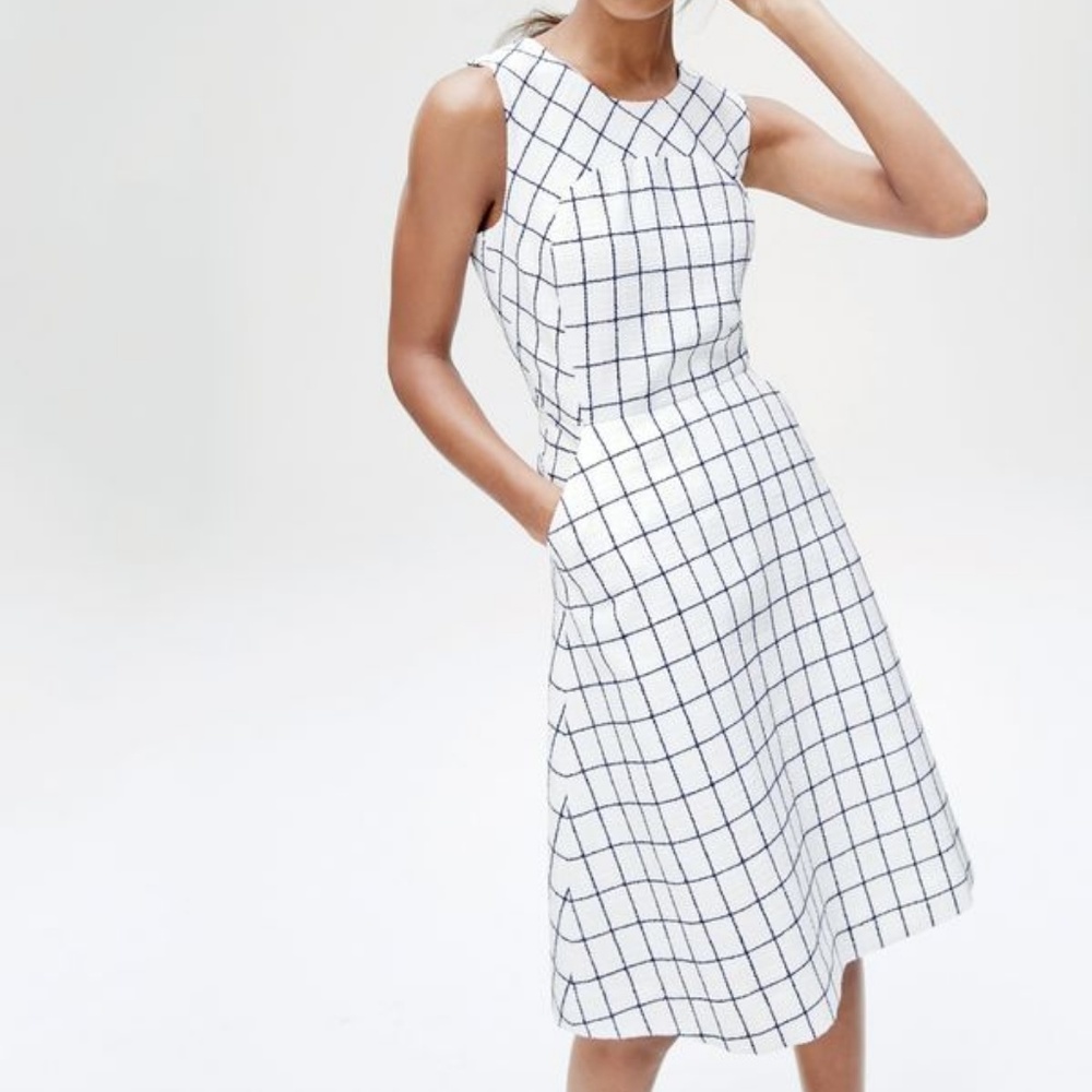 NWOT J Crew Windowpane Dress Size 00