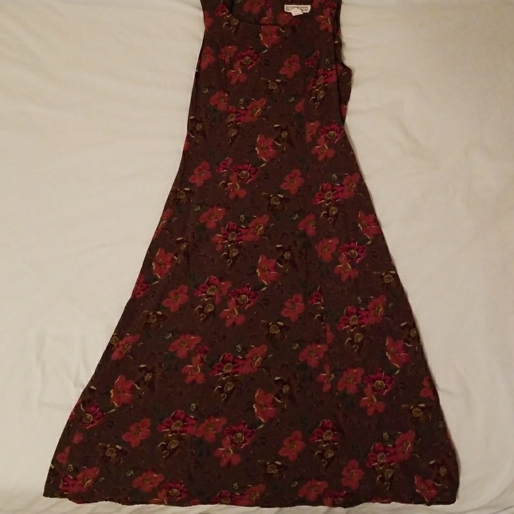 Brown dress size 16 with flower print