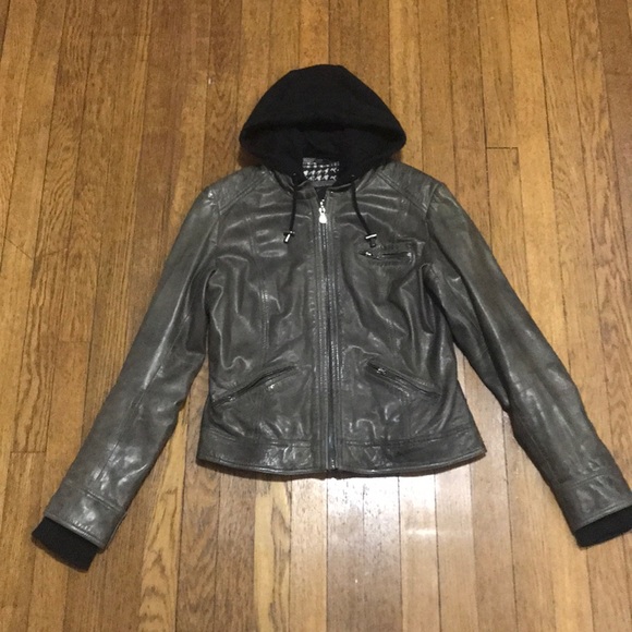 bod and christensen leather jacket with hood