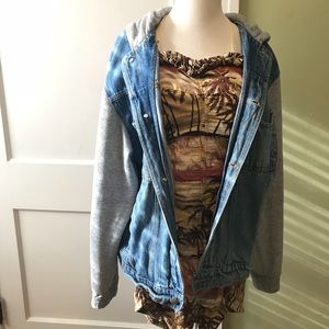 Vintage Oversize Hooded Denim Jacket Sz M