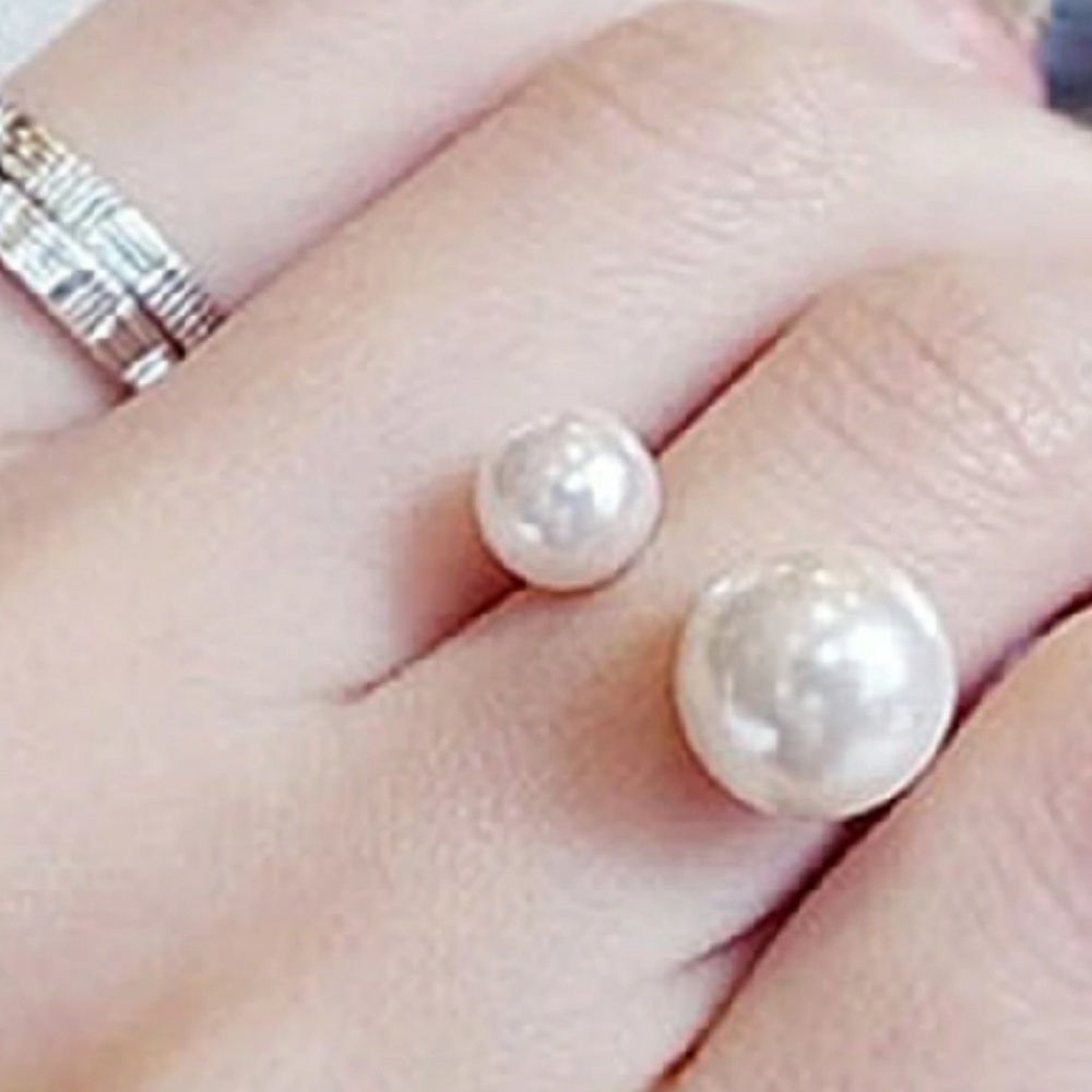 New Pearl ring silver