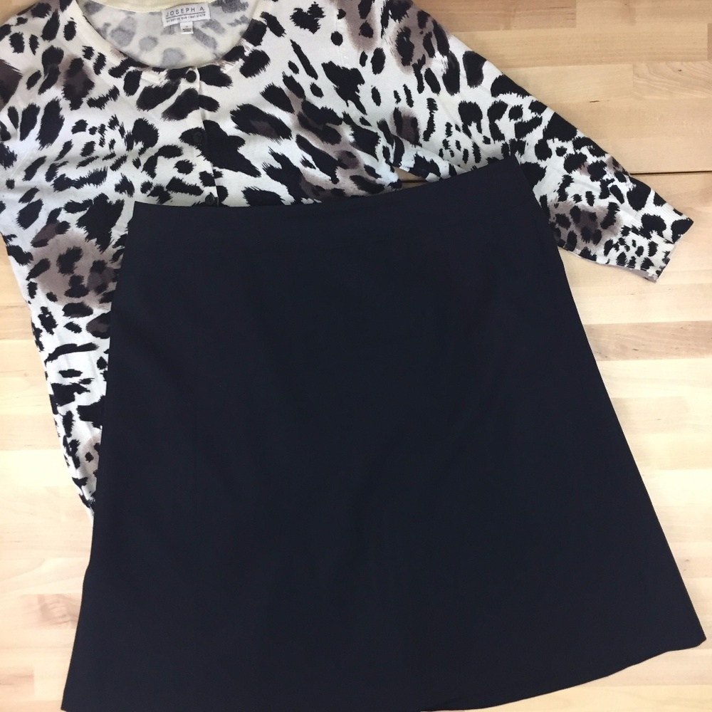 Black Wool Blend A-Line Skirt Size 10