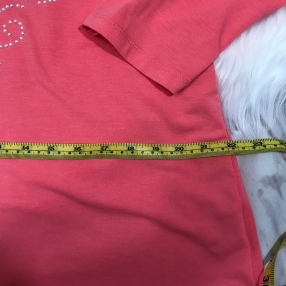 Laura Ashley petite XL Coral top w bead design - Picture 3 of 5