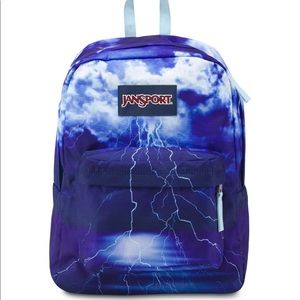 jansport lightning clouds backpack