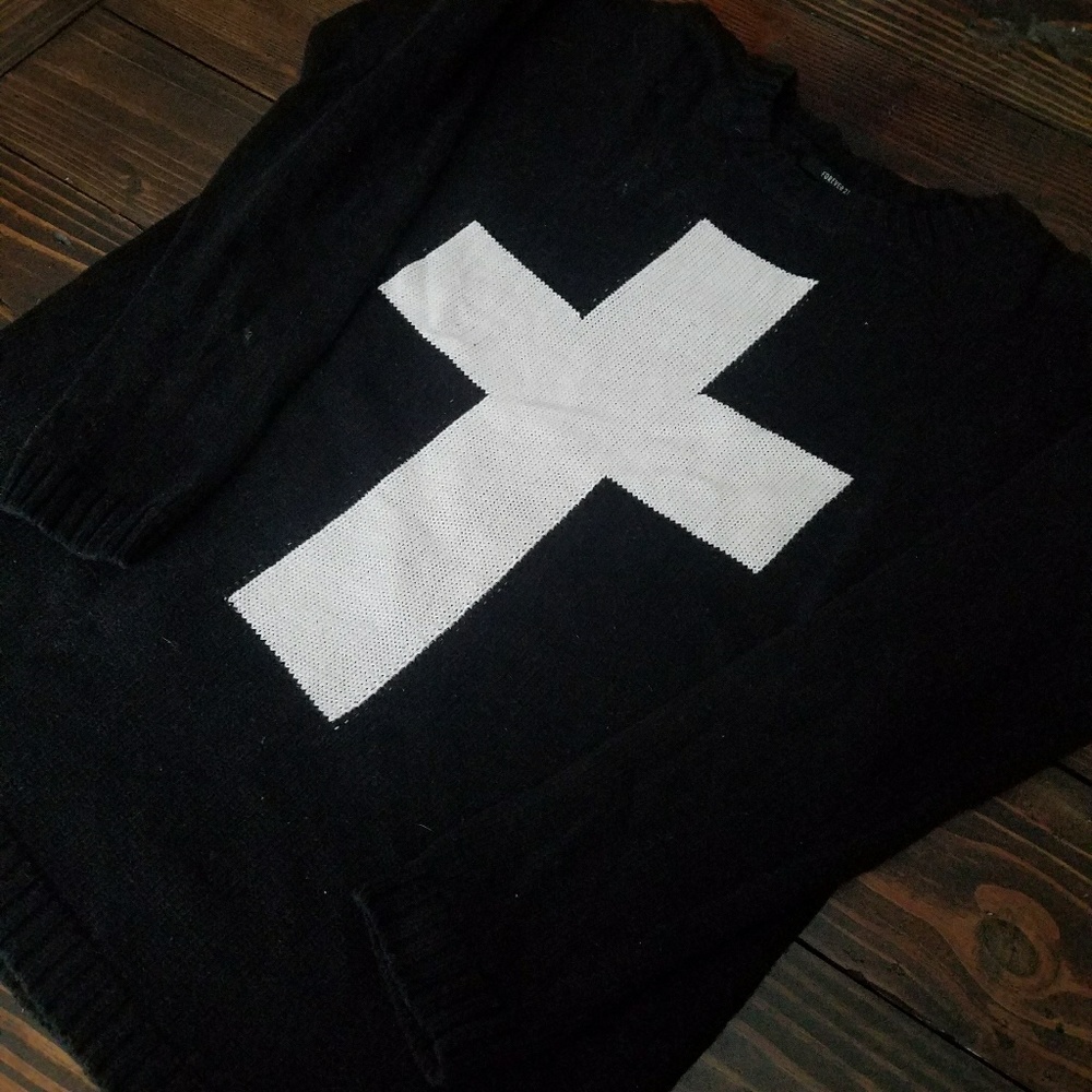Black Cross Sweater