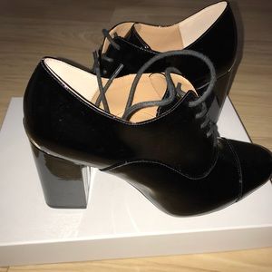 New patent black booties