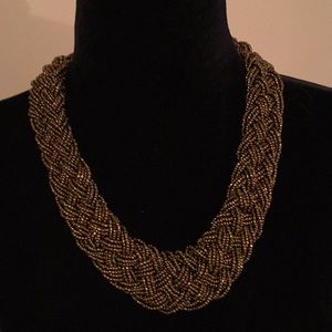 Bronze braided bead necklace