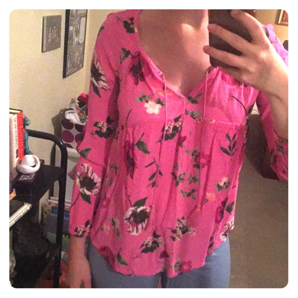 Pink Flower Child Old Navy Top