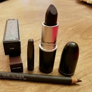 M.A.C Cyber lipstick and Cyber World lip pencil