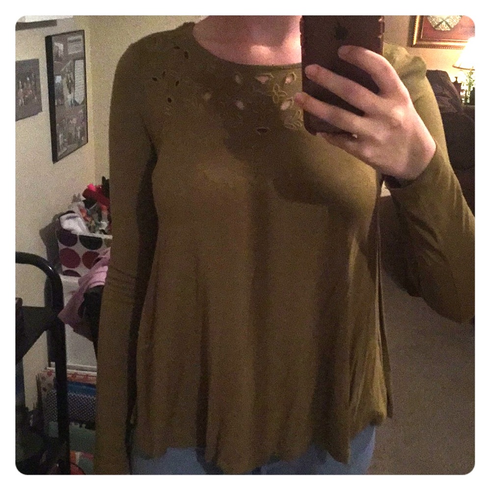 Dark Green Long Sleeved Top Old Navy