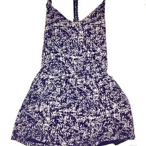 Navy and White Romper