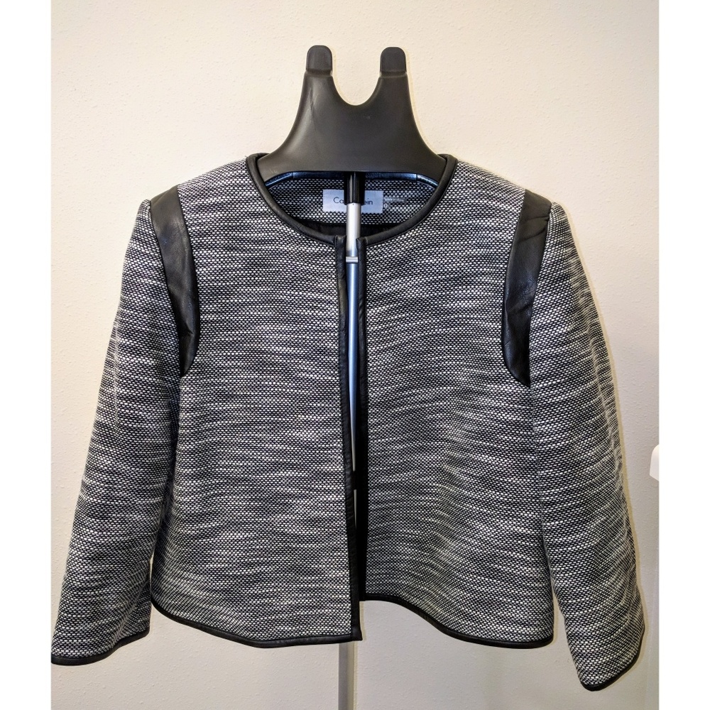 Calvin Klein black leather blazer