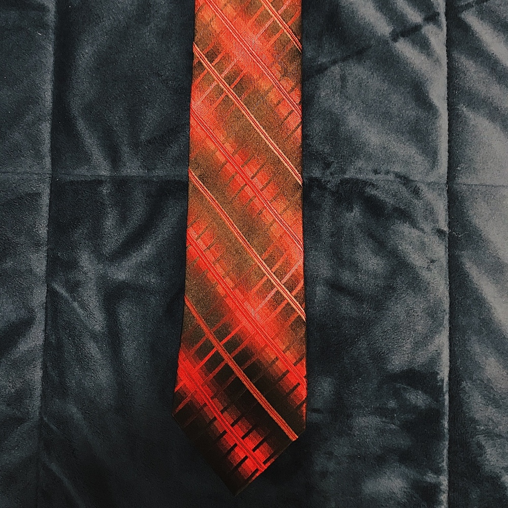 Red and Black Striped Tie