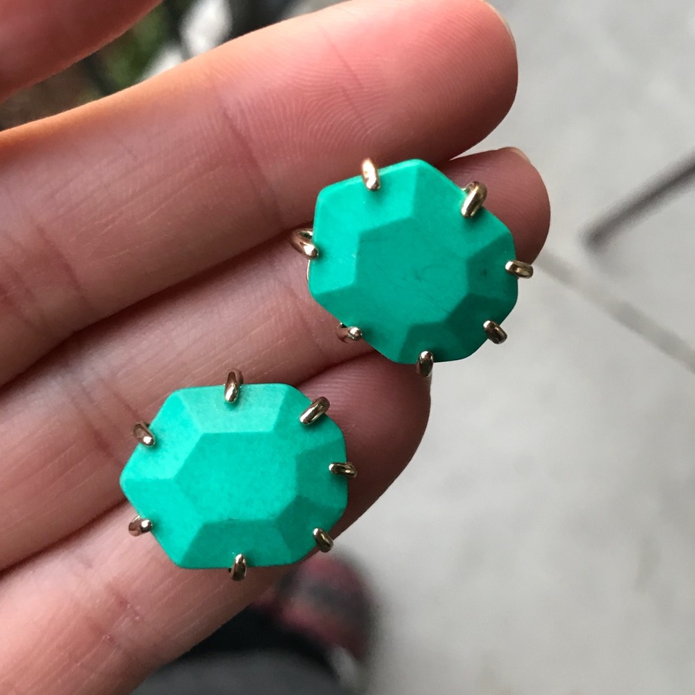 Jade/teal green Kendra Scott studs