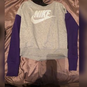 Grey and purple Nike sweater