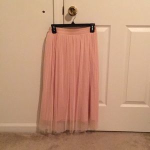 H&M tulle midi blush skirt